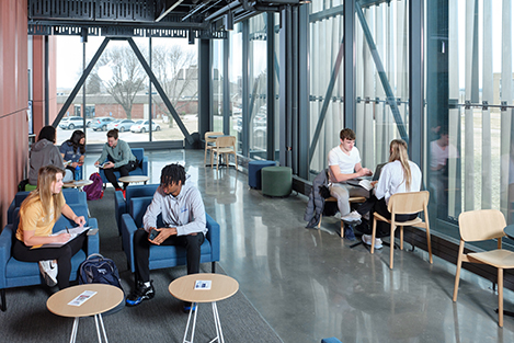Students Relaxing in the Academic Excellence Center